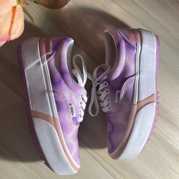 Rare Platform vans lilac purple pink wave stacked sneakers - Picture 4 of 8